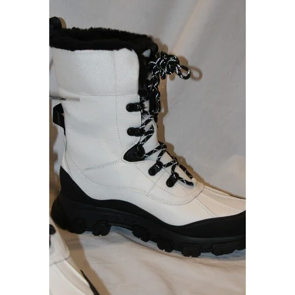 UGG Women's Adirondack Waterproof Tall Meridian Hiker Boots WHITE BLACK 9.5 NEW